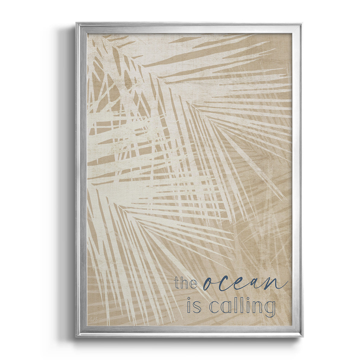 Ocean Calling Palms - Modern Framed Canvas Print