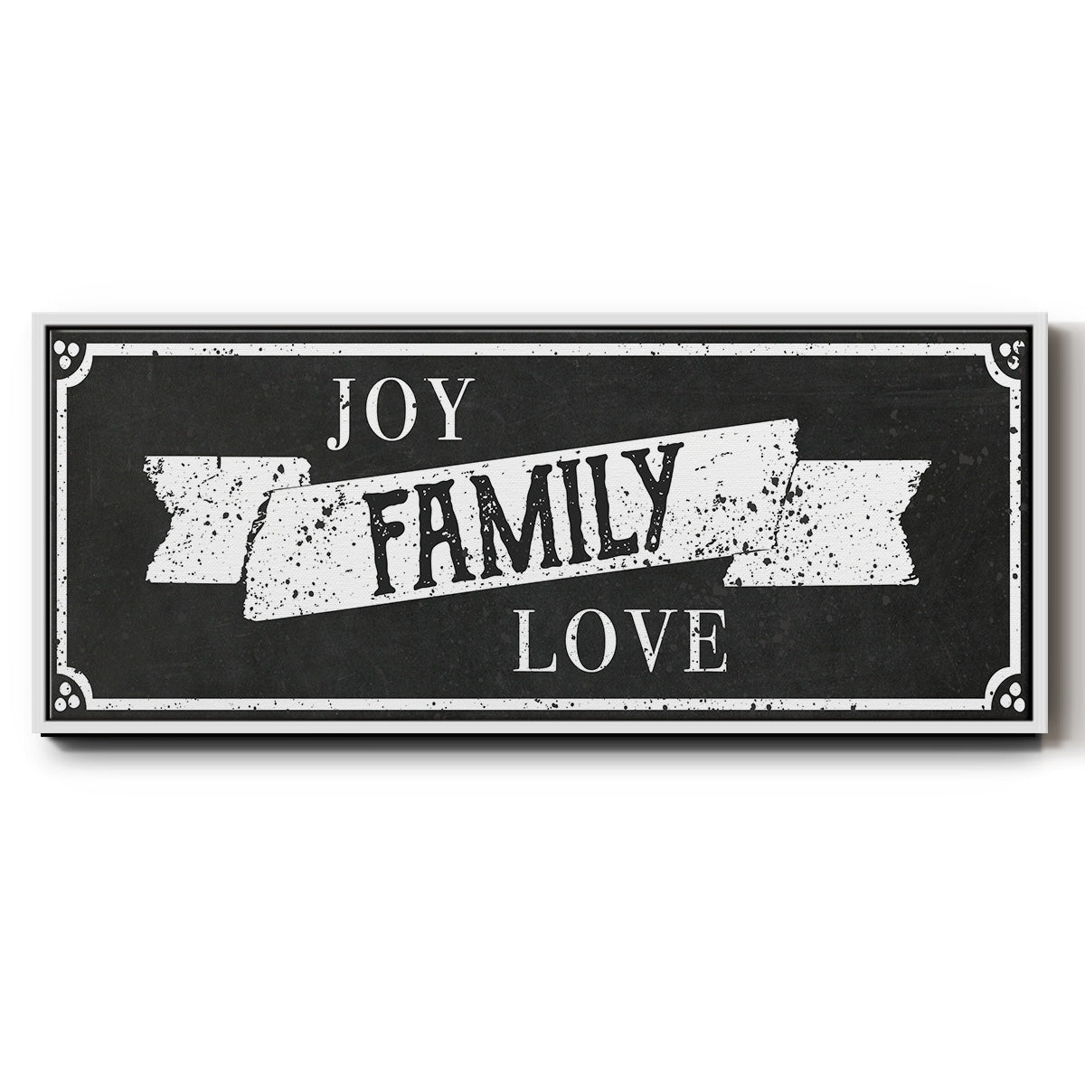Joy Family Love - Floater Framed Canvas Print