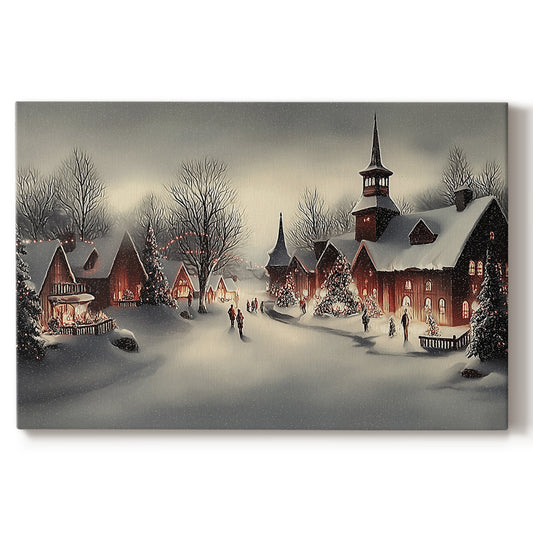 Candlelit Manger Serenade - Canvas Art Print