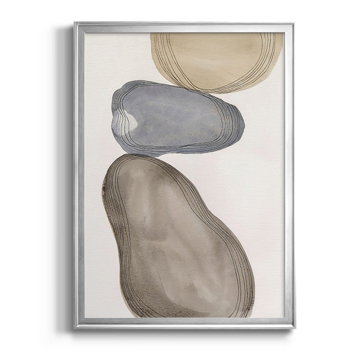 River Rocks Contour II - Modern Framed Canvas Print