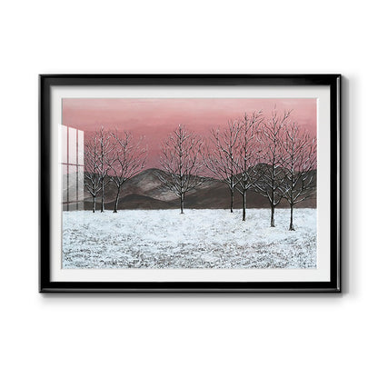 Sunset Snowfall II - Modern Framed Art Print