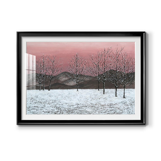 Sunset Snowfall II - Modern Framed Art Print