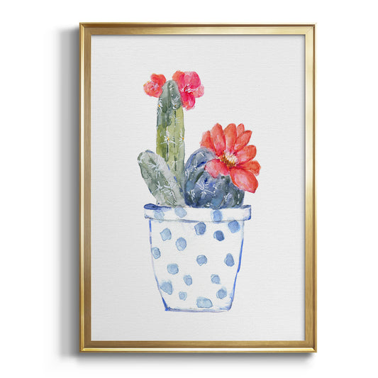 Cactus and Succulent Blooms II - Modern Framed Canvas Print