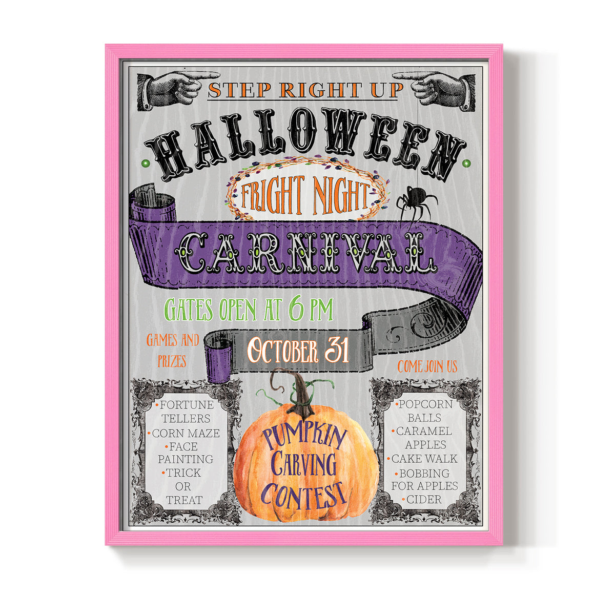 Carnival Sign - Restickable Framed Art Print