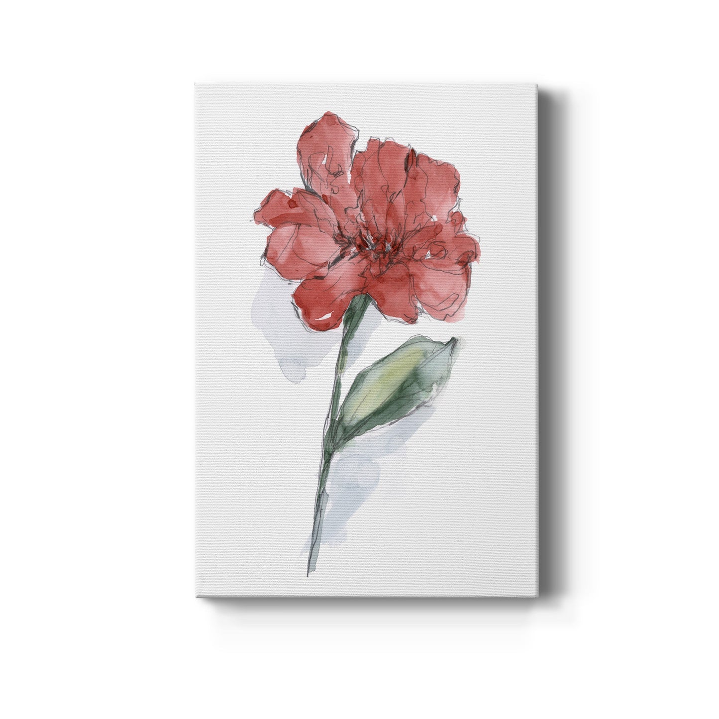 Watercolor Floral Contour IV Premium Gallery Wrapped Canvas - Ready to Hang