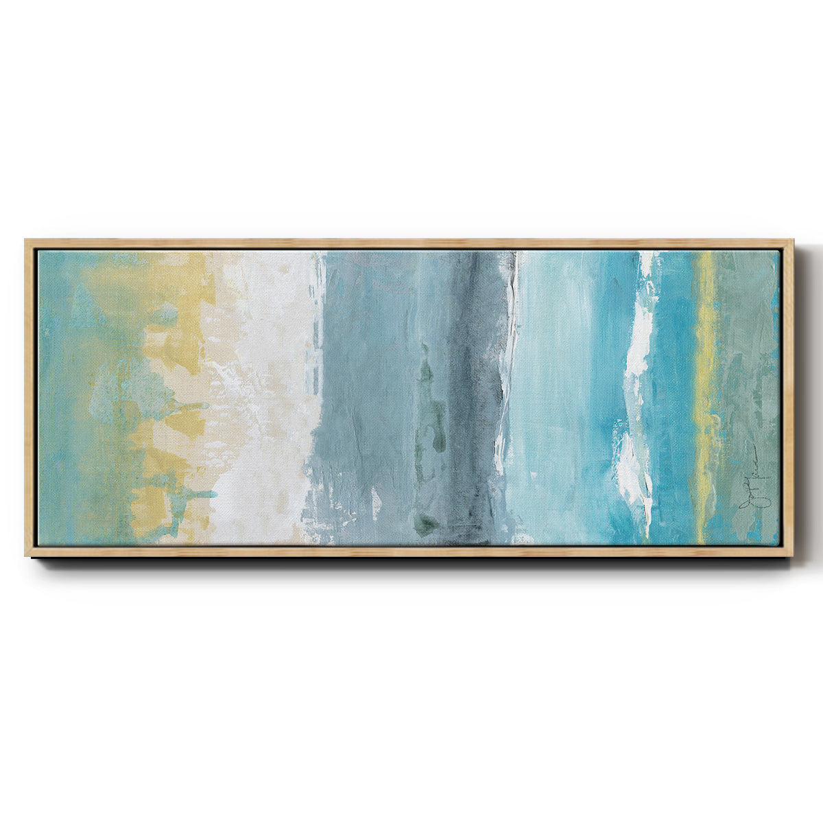 Beach Walk I - Floater Framed Canvas Print