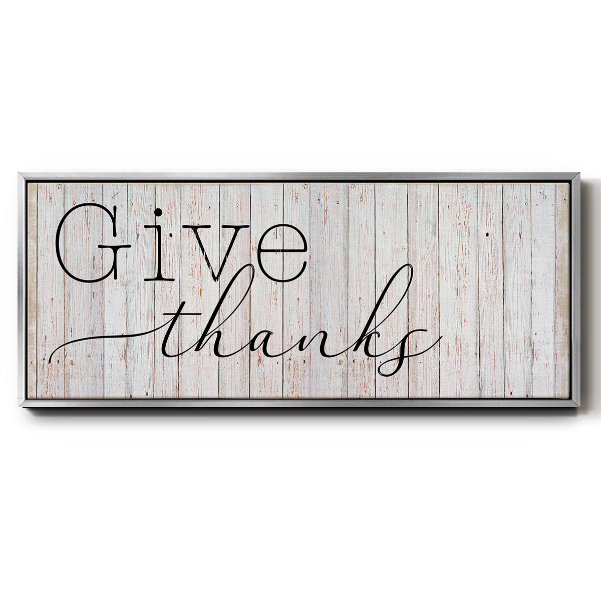 Give Thanks - Floater Framed Canvas Print