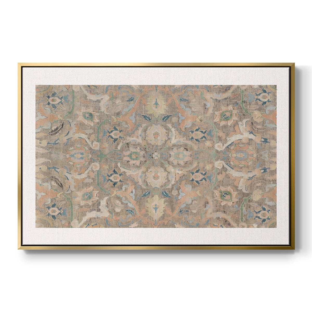 Vintage Abstract Print-II Premium Framed Gallery Wrapped Canvas in Floating Frame