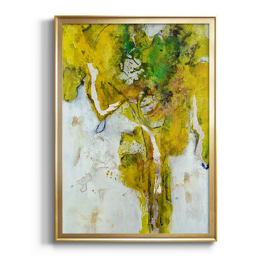 Golden Foliage I - Modern Framed Canvas Print