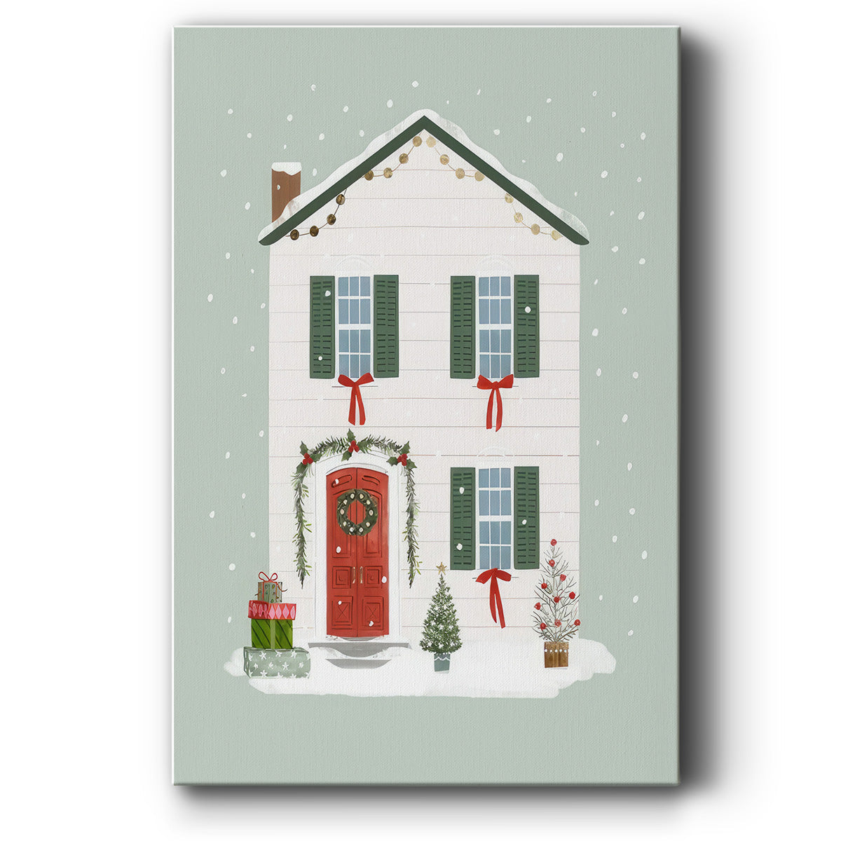 Festive Front Door III - Gallery Wrapped Canvas