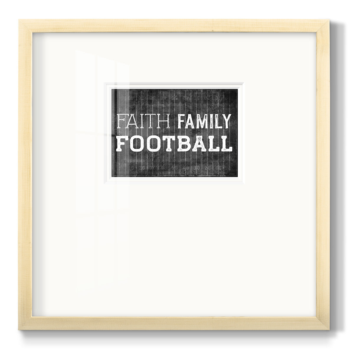 Faith Family Football - Double Matboard Framed Print