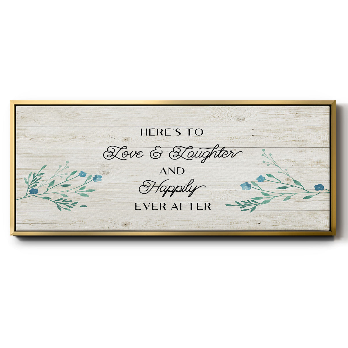 Floral Happily - Floater Framed Canvas Print