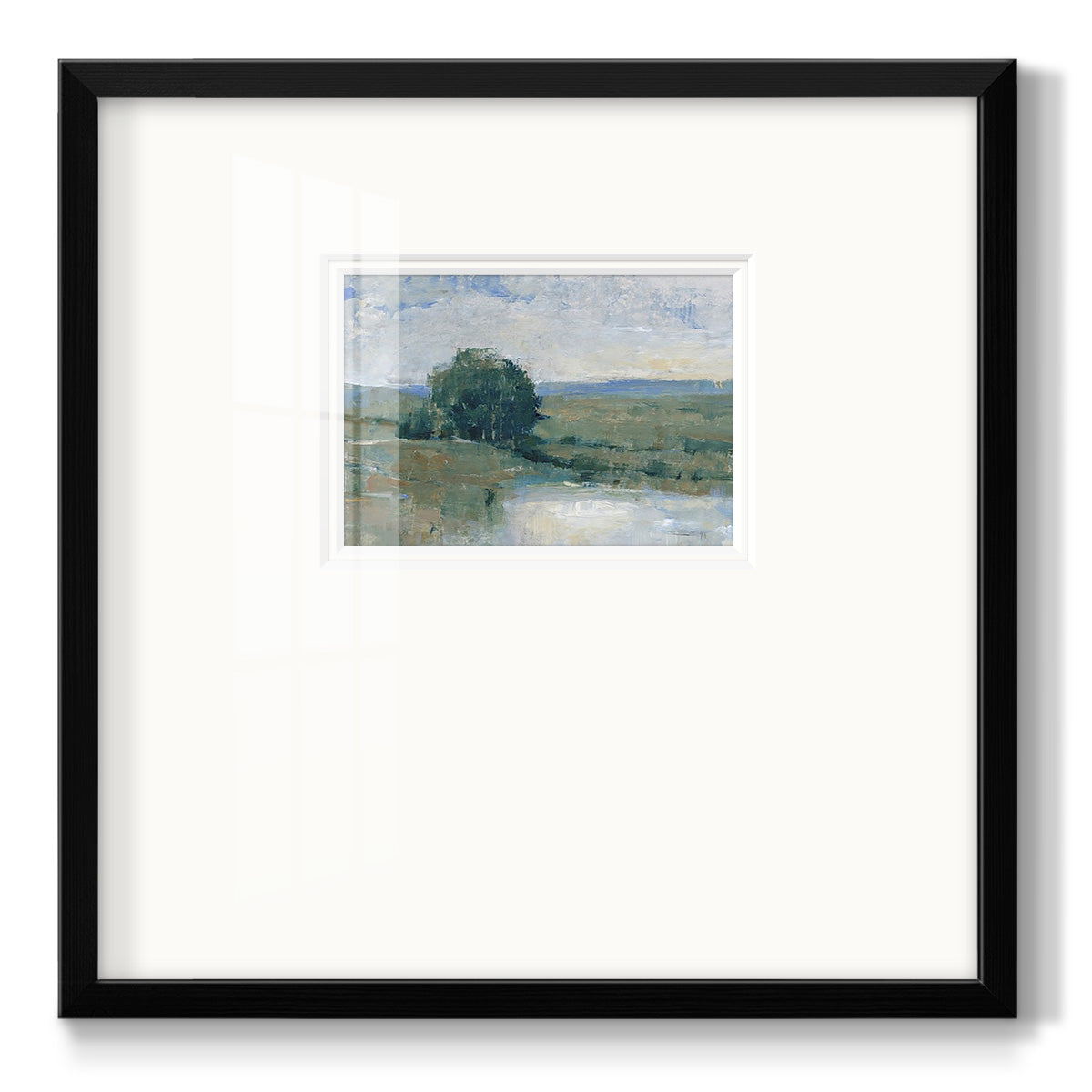 Riverbank Impression I Premium Framed Print Double Matboard