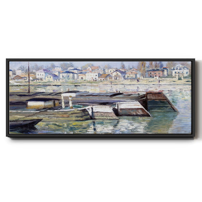 The Seine at Asnieres, 1873 - Floater Framed Canvas Print