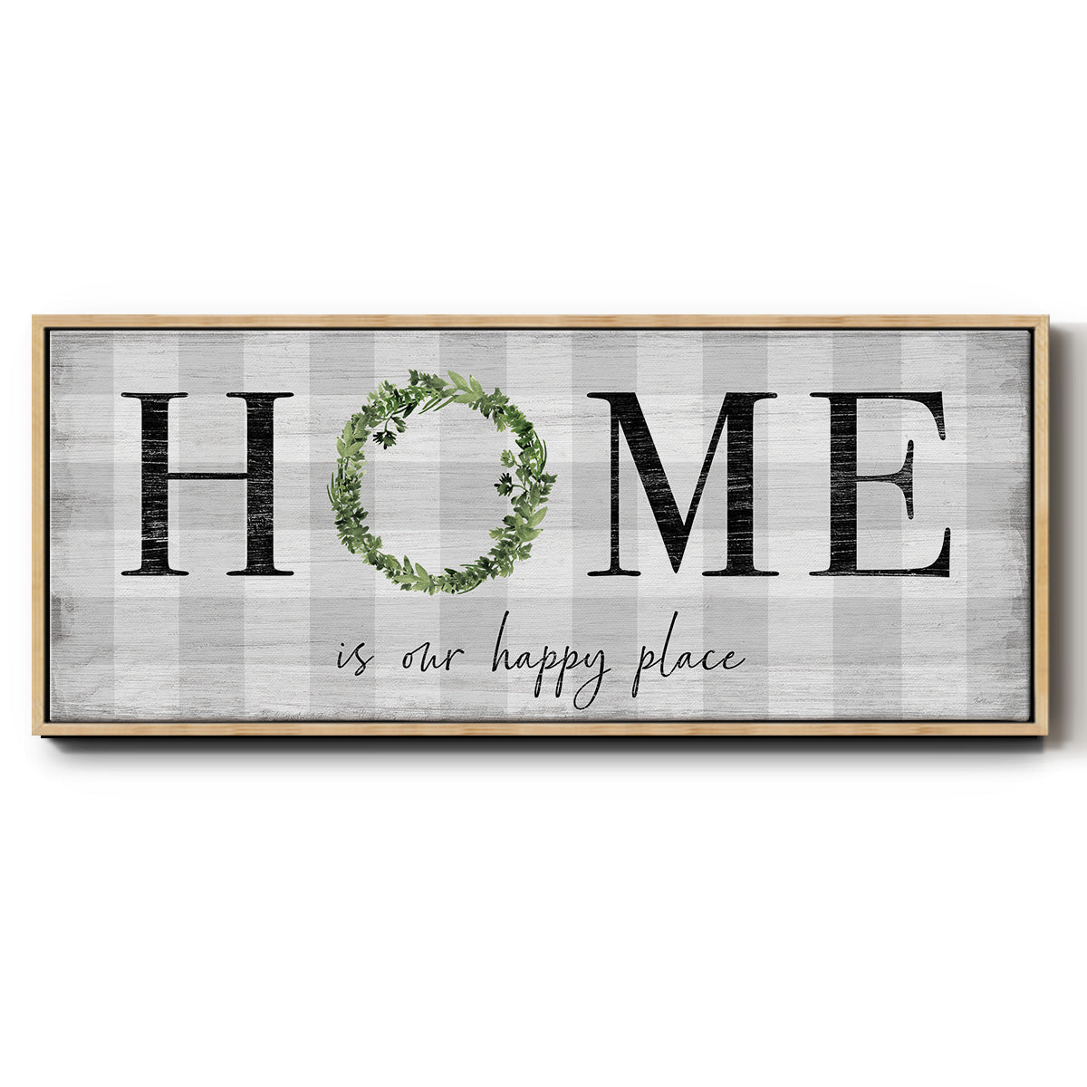 Home is Our Happy Place - Floater Framed Canvas Print