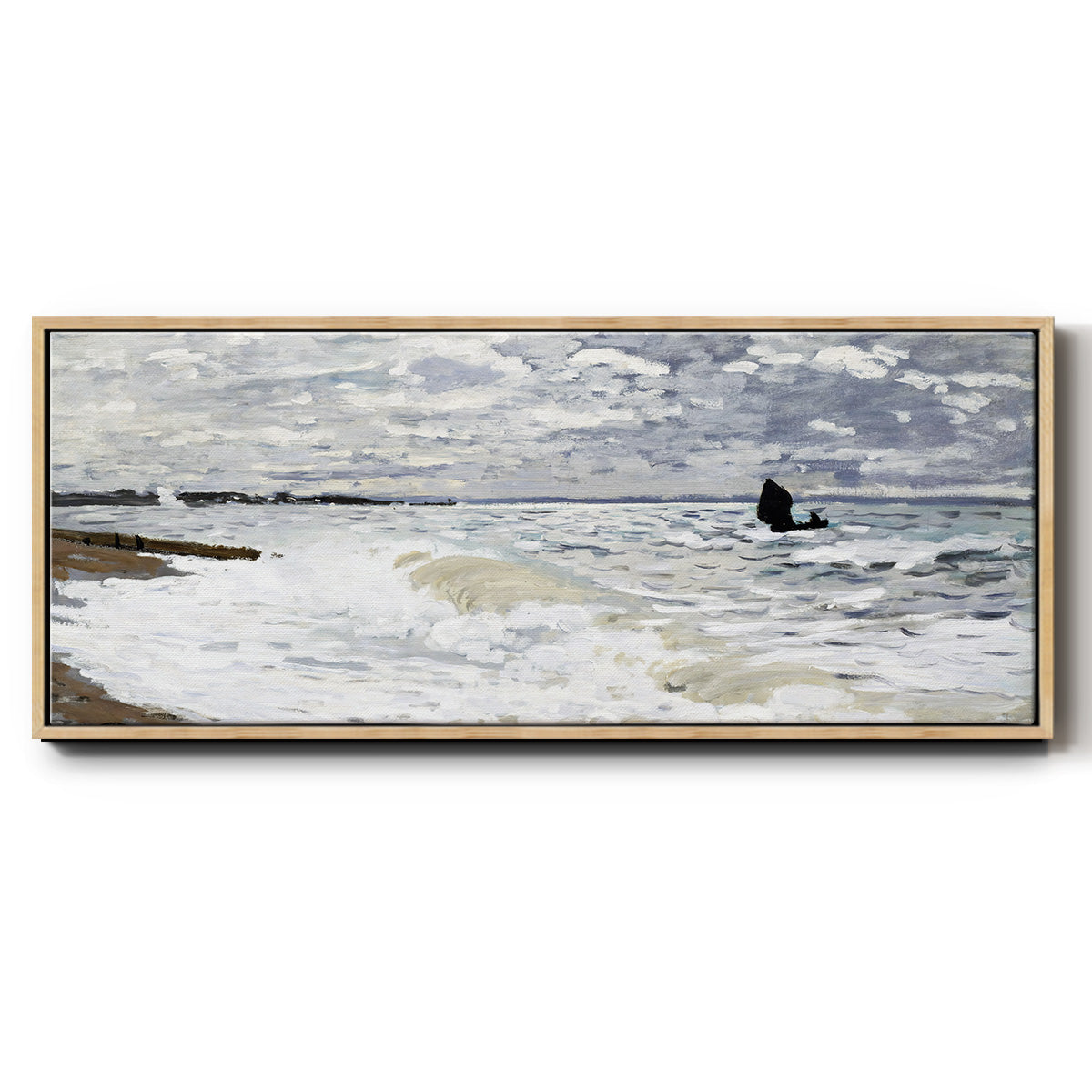The Sea at Le Havre, 1868 - Floater Framed Canvas Print