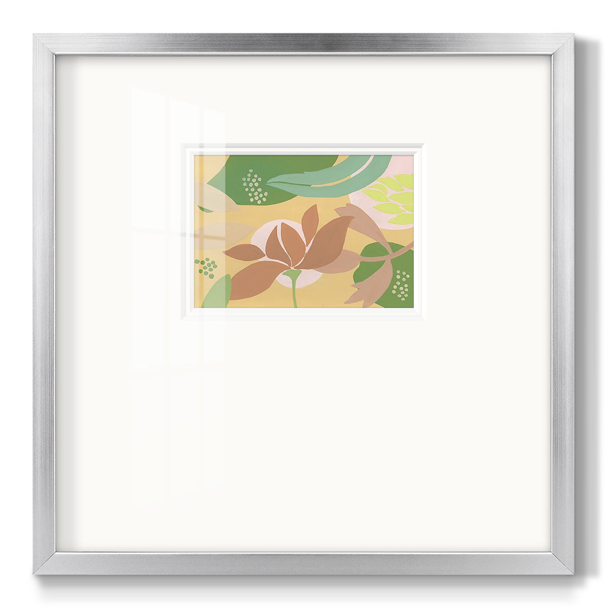 Neutral Blooms I Premium Framed Print Double Matboard