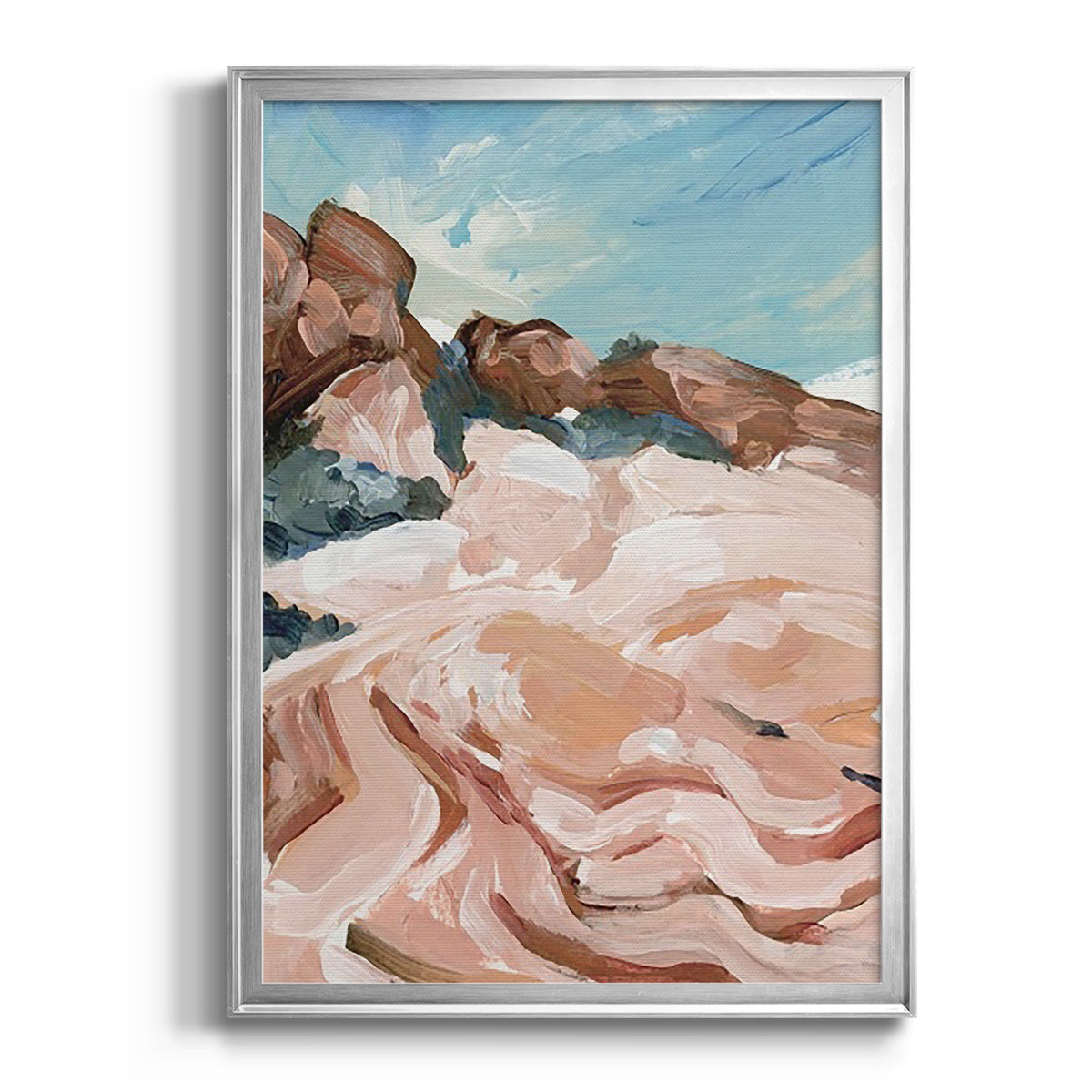 Impasto Plateau I - Modern Framed Canvas Print