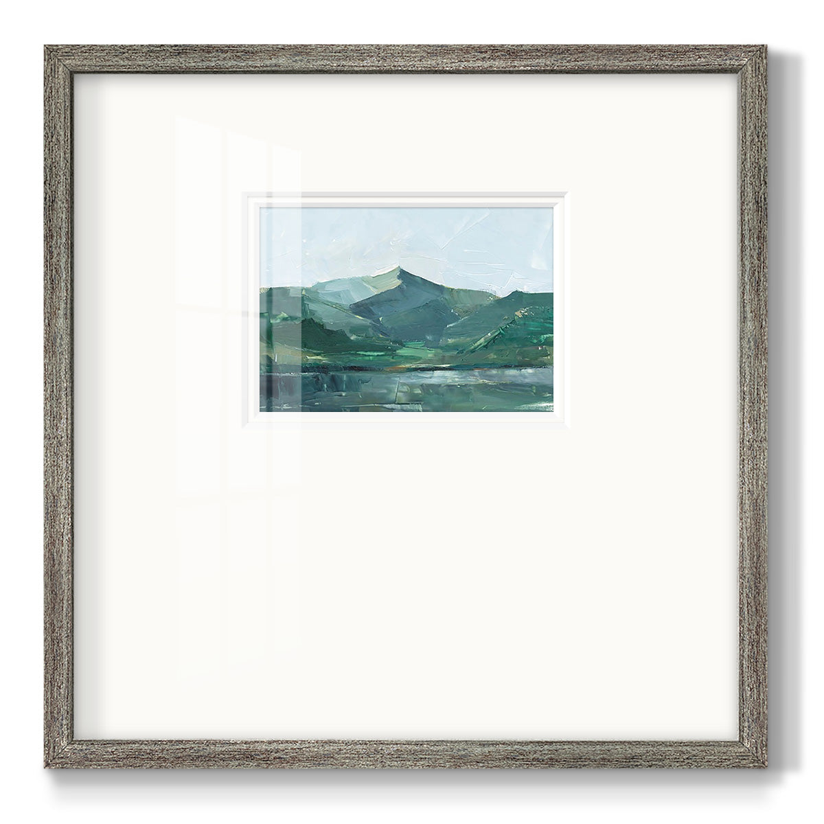 Green Grey Mountains I Premium Framed Print Double Matboard