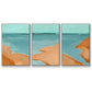 Out on the Sandbar I - Framed Premium Gallery Wrapped Canvas L Frame 3 Piece Set - Ready to Hang