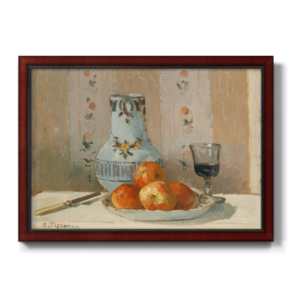 Still Life with Apples and Pitcher Premium Framed Canvas- Ready to Hang