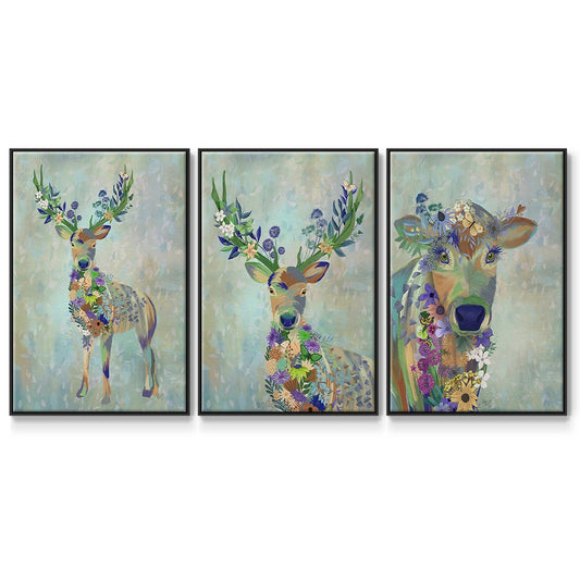 Fantastic Florals Cow - Floater Framed Canvas Set