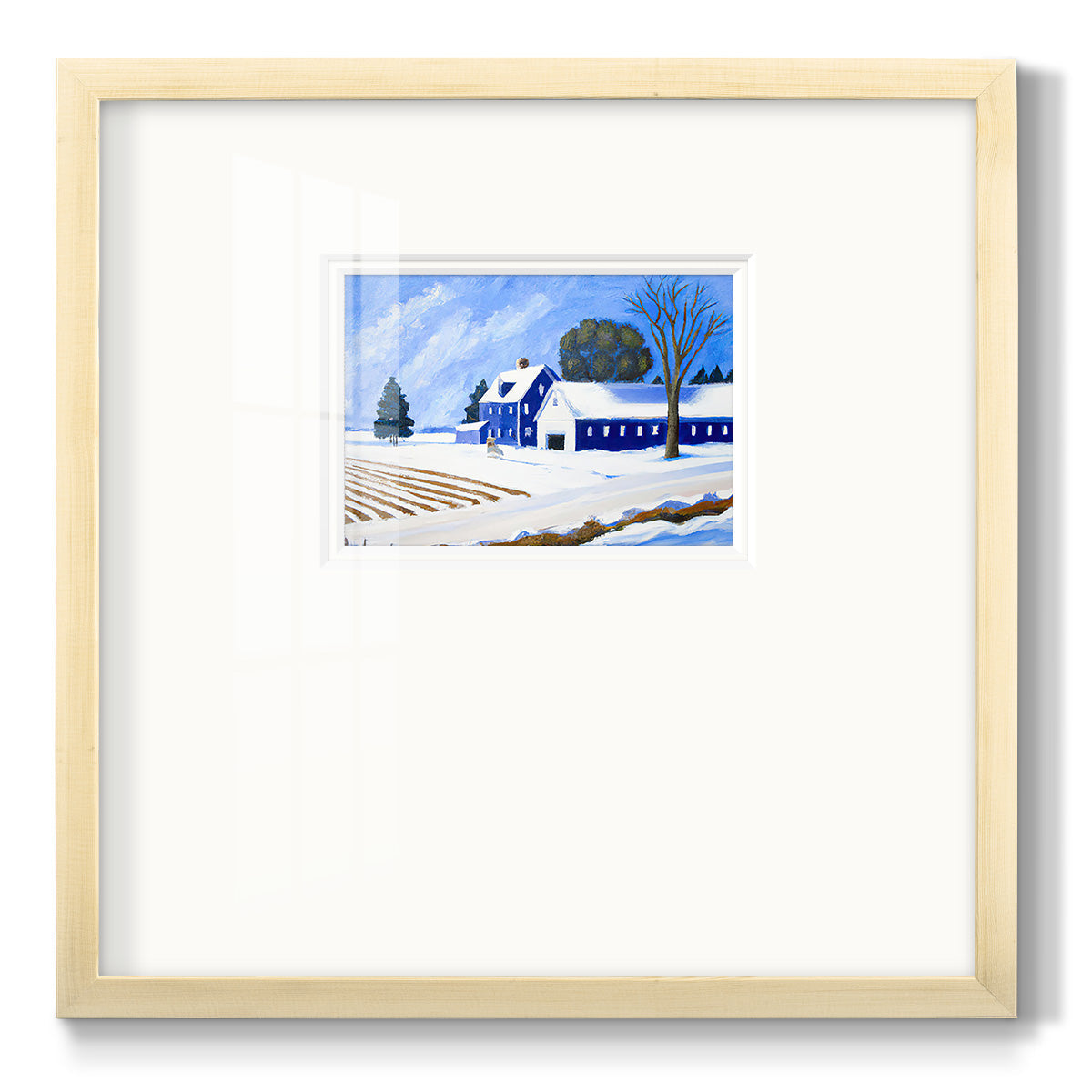 Winter Barn II - Double Matboard Framed Print