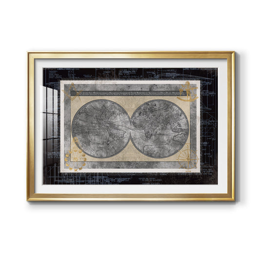 Night World Blueprint Premium Framed Print - Ready to Hang