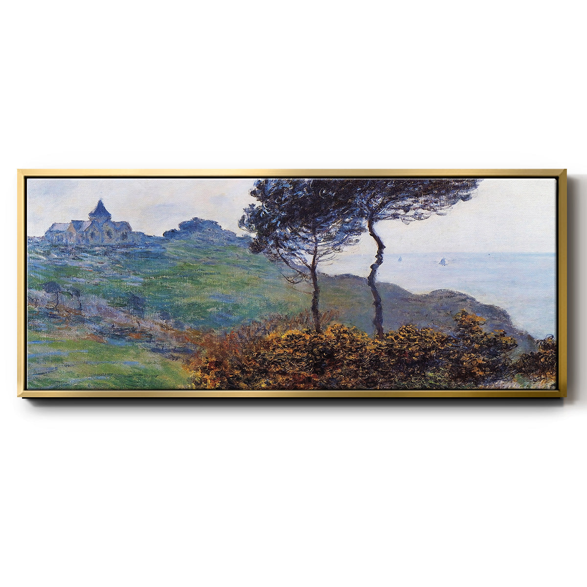 The Church at Varengaville, Grey Weather, 1882 - Floater Framed Canvas Print