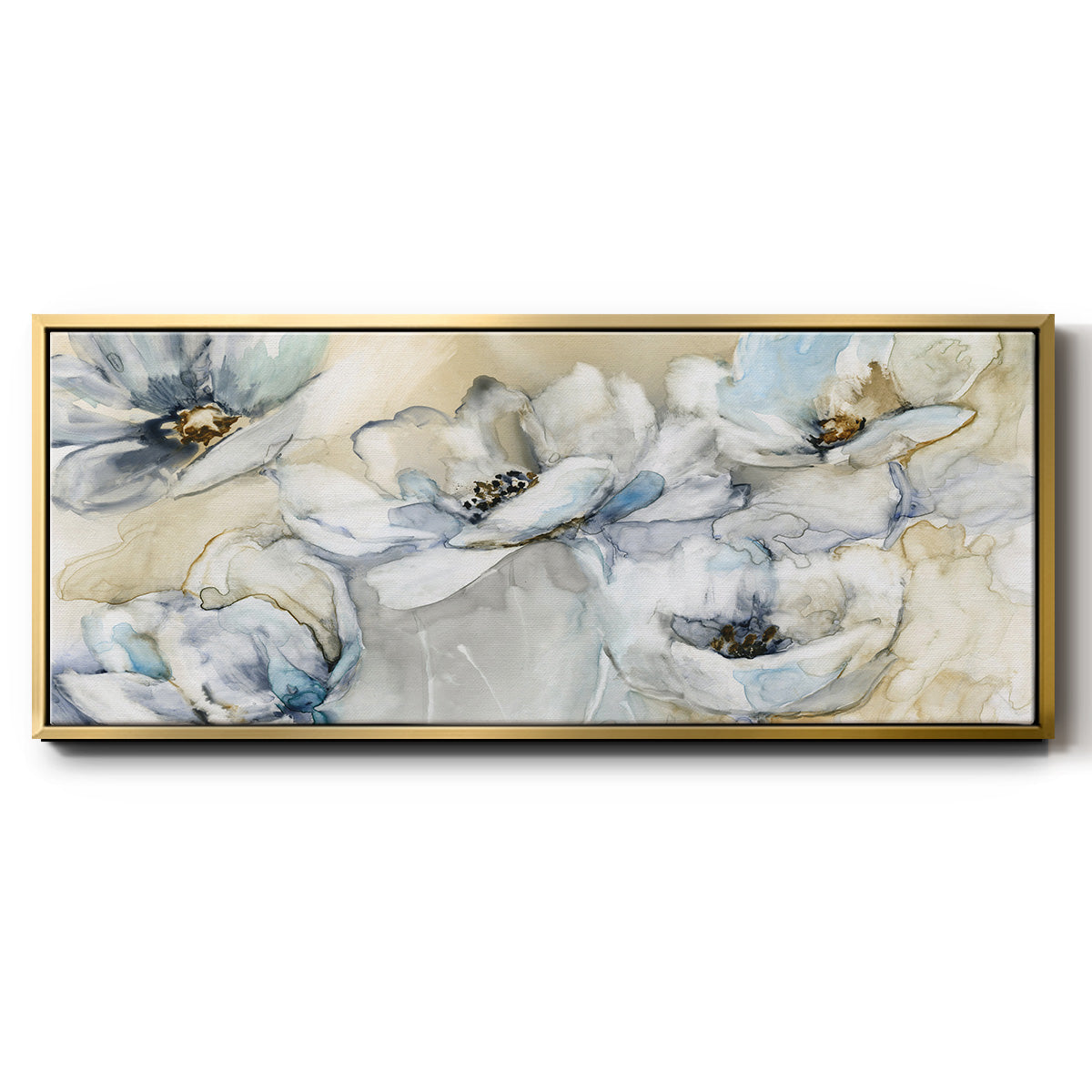 Soft Blooms - Floater Framed Canvas Print