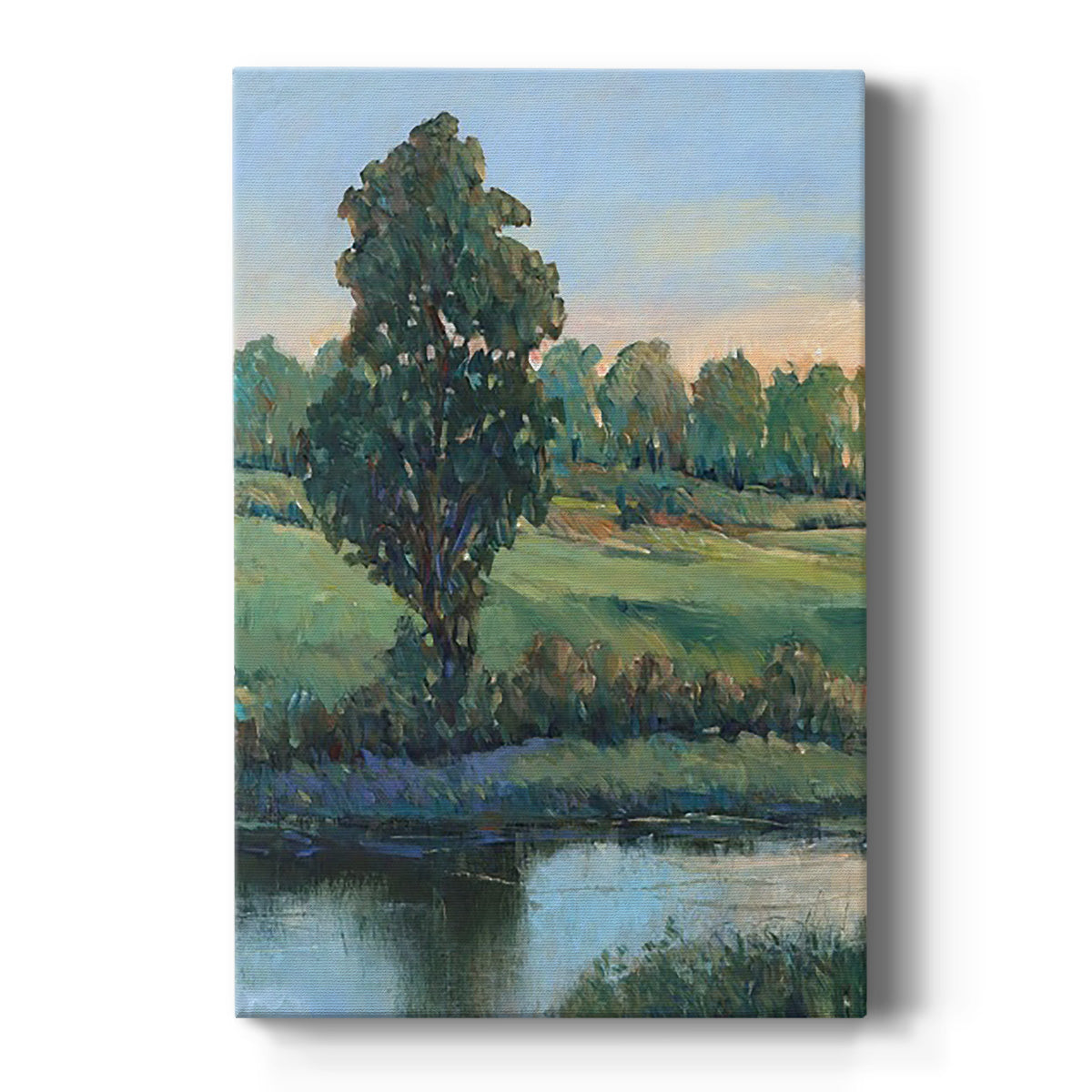 Tree by the Riverbank II Premium Gallery Wrapped Canvas - Ready to Hang