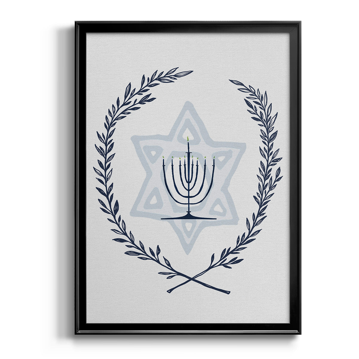 Happy Hanukkah I - Modern Framed Canvas Print