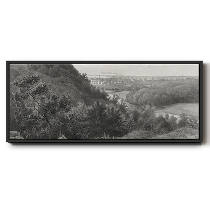 East Rock, New Haven - Floater Framed Canvas Print
