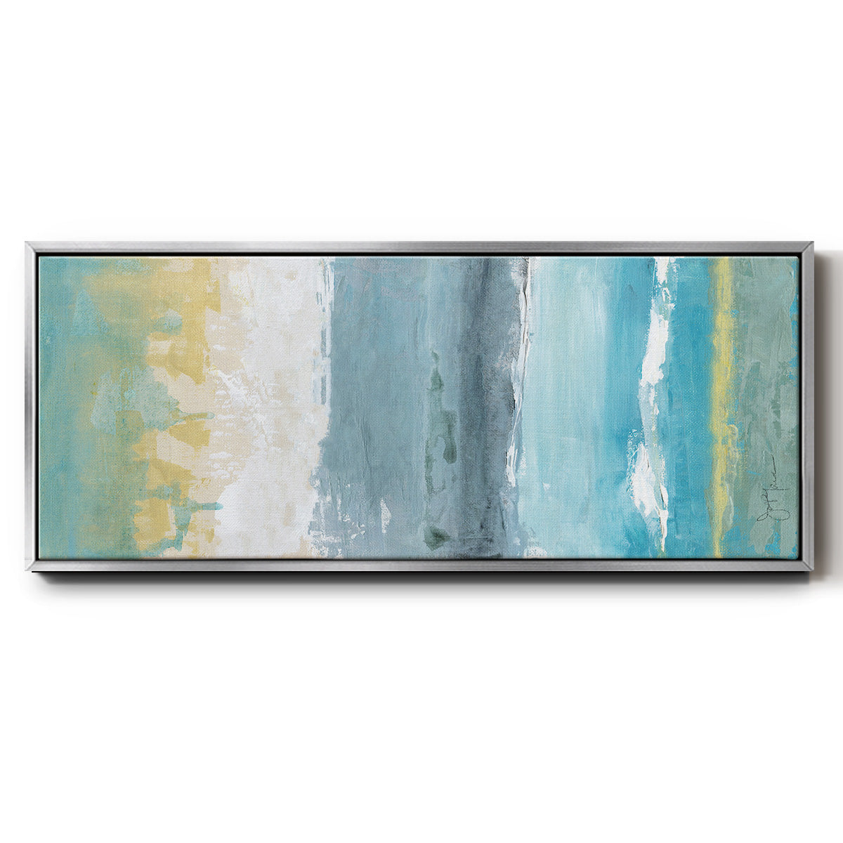 Beach Walk I - Floater Framed Canvas Print