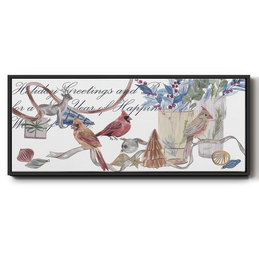 Snnow Birds II - Floater Framed Canvas Print