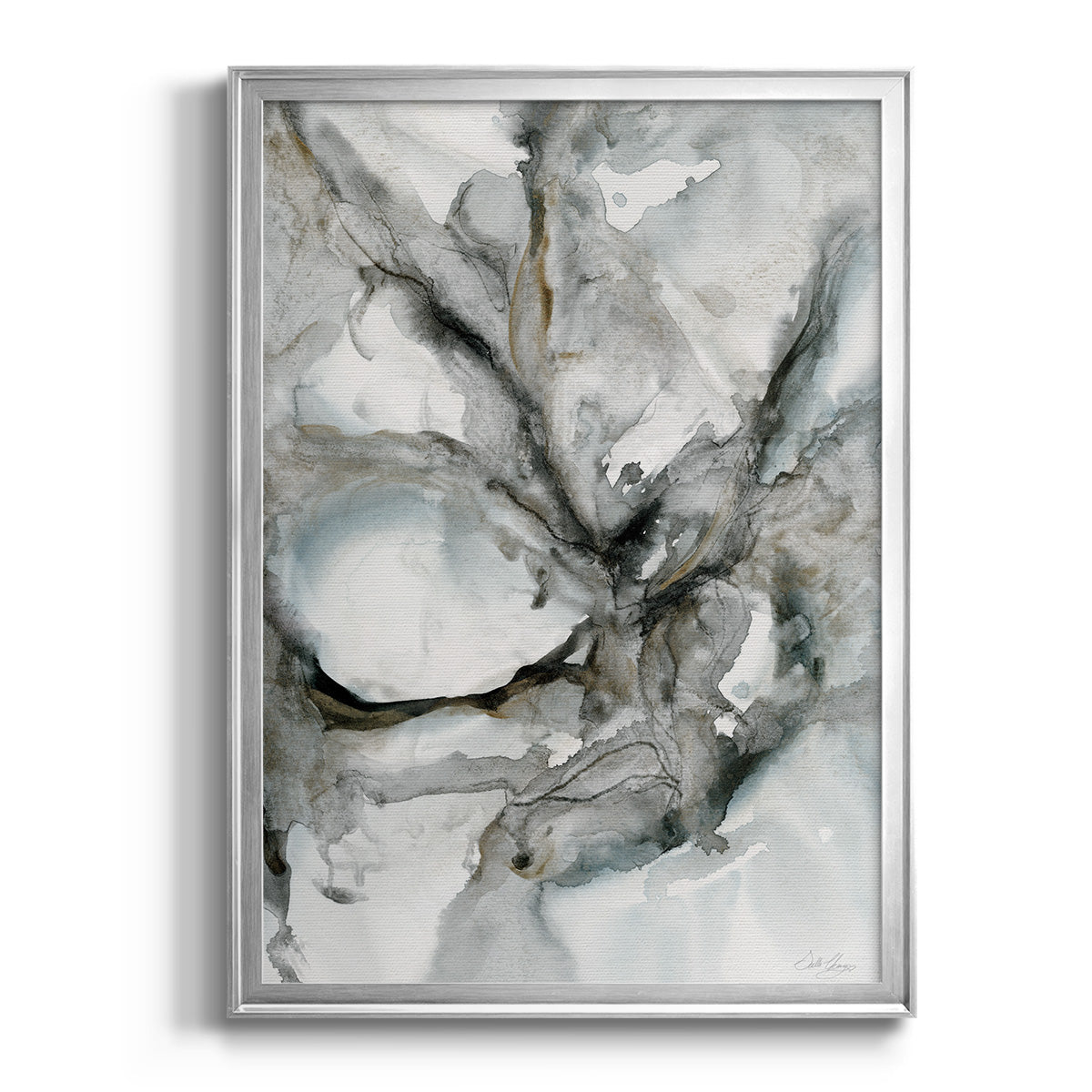 Marble Harmony - Modern Framed Canvas Print
