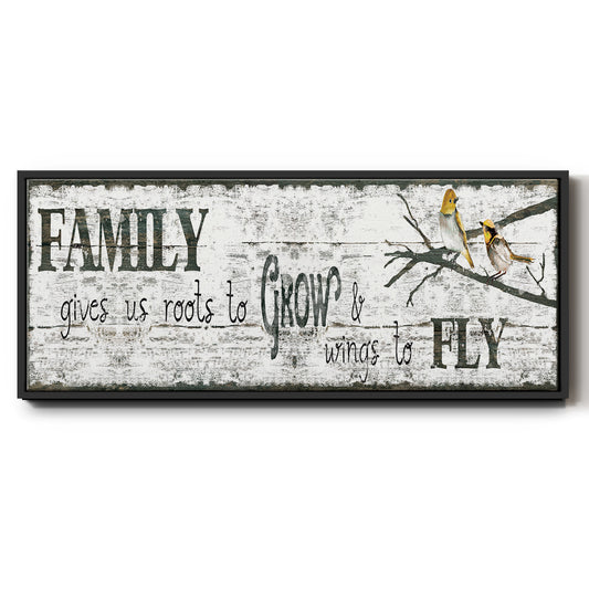 Family Gives Us - Floater Framed Canvas Print