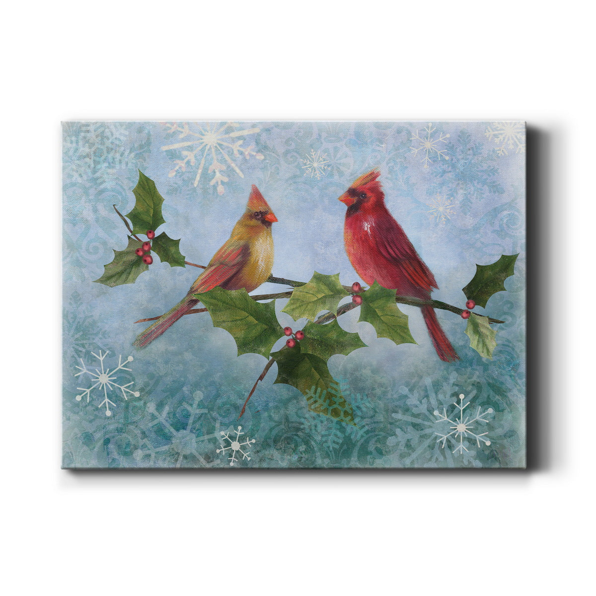 Winter Cardinal Duet II - Premium Gallery Wrapped Canvas  - Ready to Hang