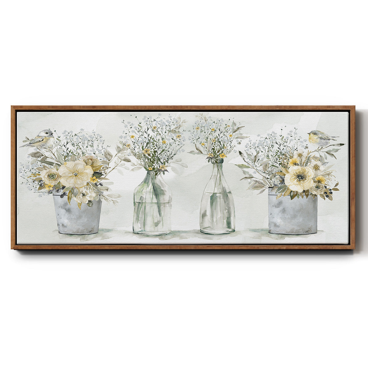 Farmhouse Bouquets - Floater Framed Canvas Print