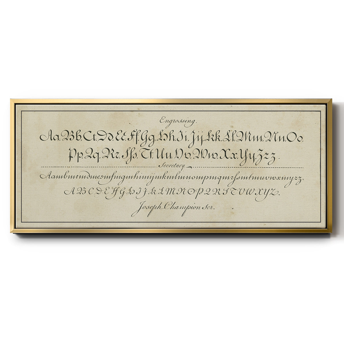 Manuscript Sampler V - Floater Framed Canvas Print