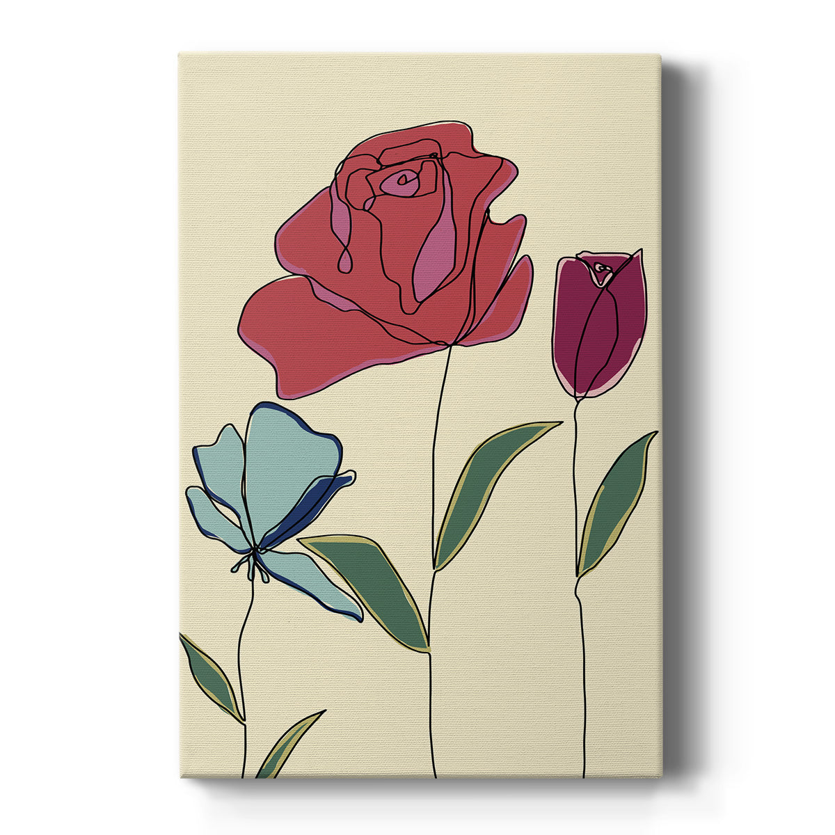 Colored Floral I - Canvas Art Print