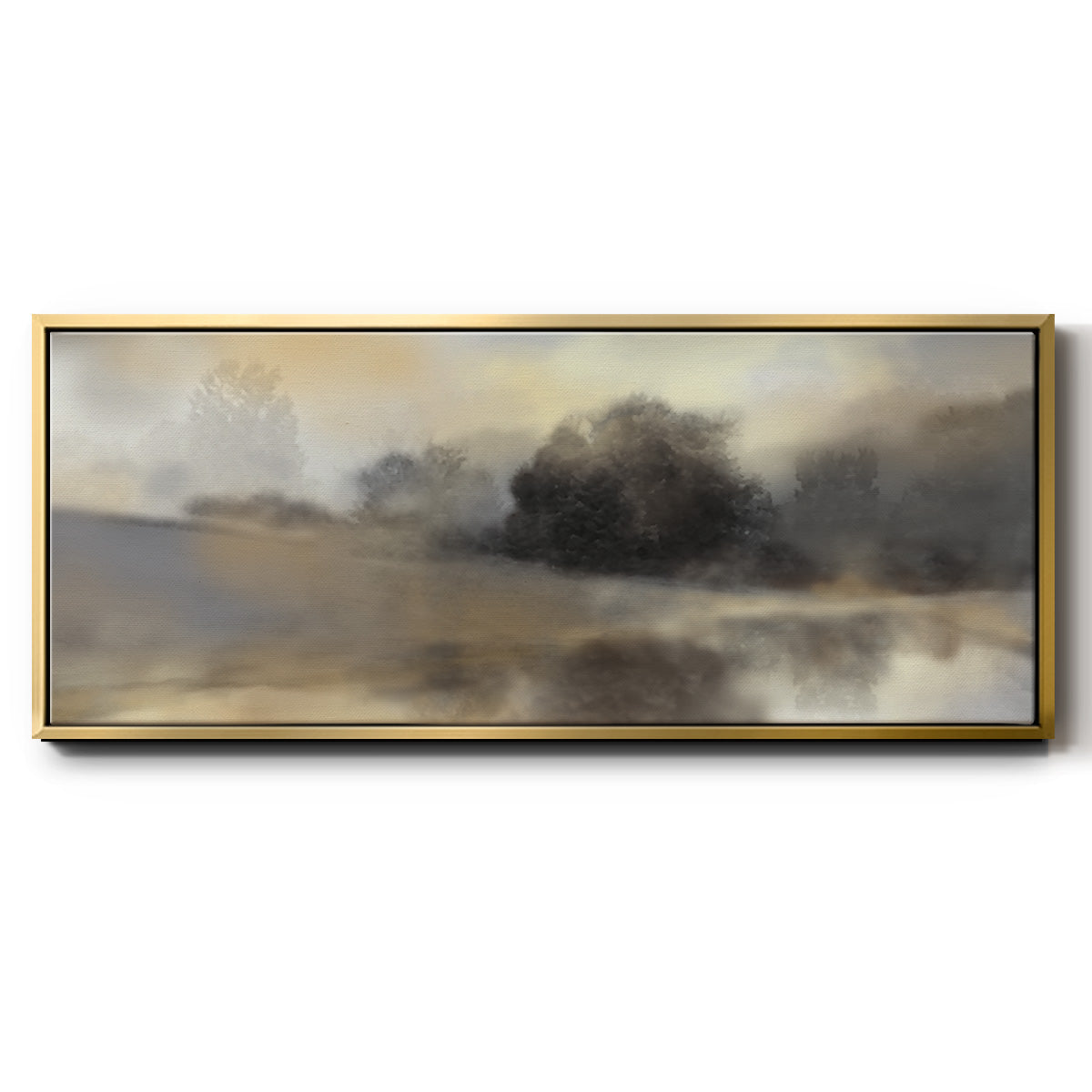 Misty Pond - Floater Framed Canvas Print