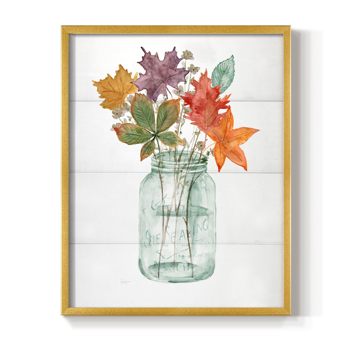 Harvest Home Leaves I - Restickable Framed Art Print