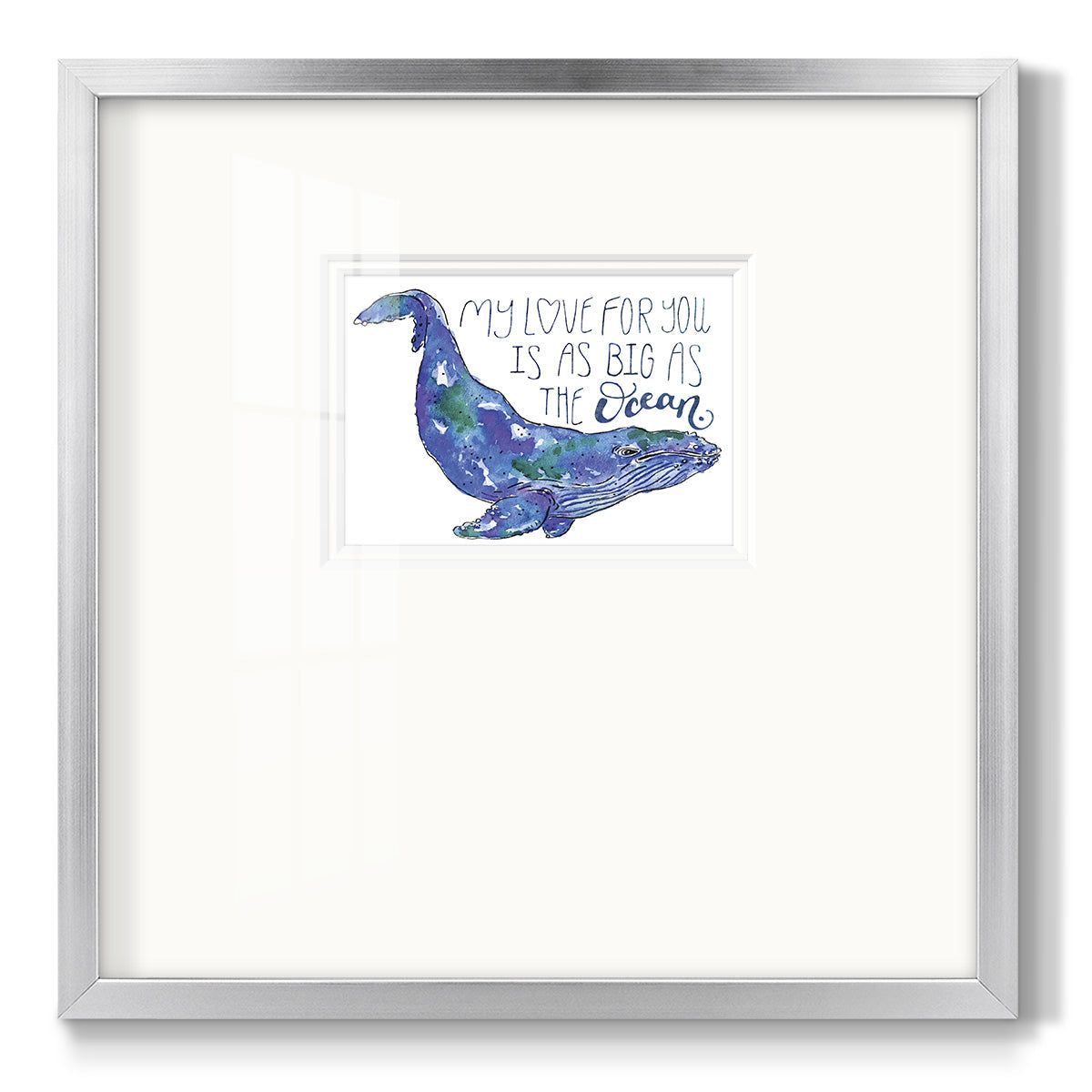 Whale Love II Premium Framed Print Double Matboard