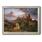 Romantic allegorical landscape painting by Jasper Francis Cropsey printed on canvas in an ornate champagne frame.