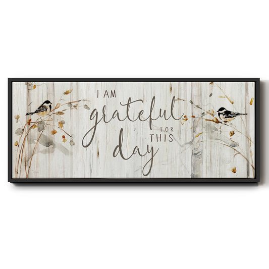 Grateful for this Day - Floater Framed Canvas Print