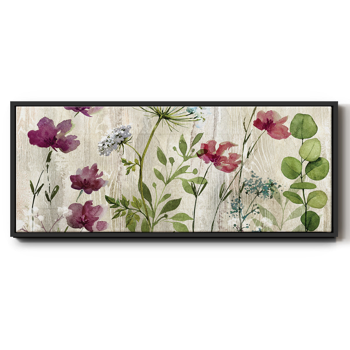 Meadow Flowers I - Floater Framed Canvas Print