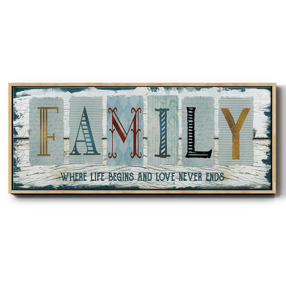 Family Where Life - Floater Framed Canvas Print