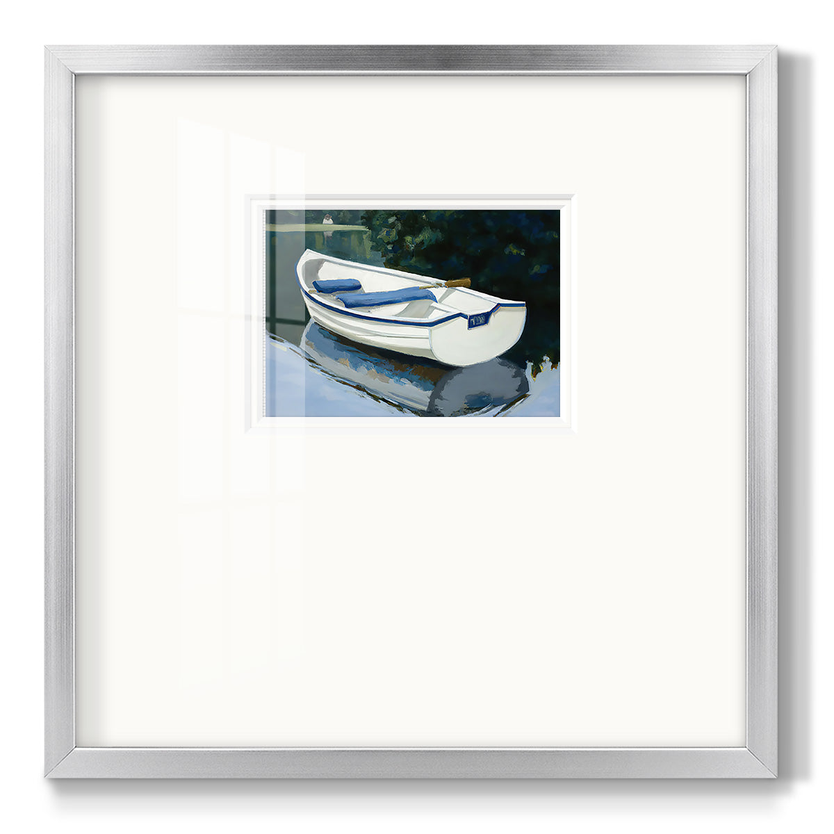 Colorful Rowboat I - Double Matboard Framed Print