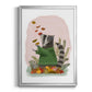 Raccoon Catching Leaves - Modern Framed Canvas Print